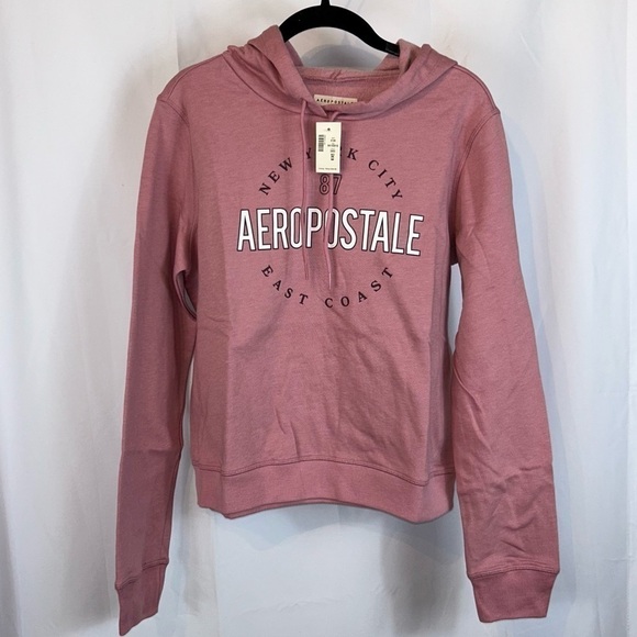 Aeropostale Hoodie V-Neck Pullover Long Sleeve New York City East Coast Cropped - Picture 7 of 9